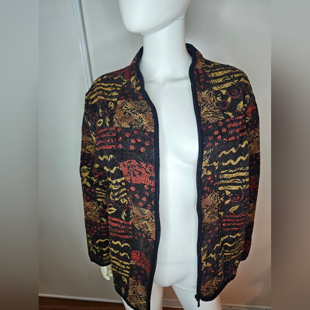 VTG Studio Works Woman Multicolor Patterned Jacket Size 2X - Picture 9 of 10